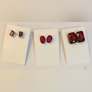 NEW* Classic Sophisticated Gem large RED earrings